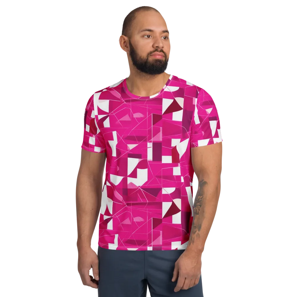 Fuchsia Blueprint on Men's Athletic T-Shirt — Front