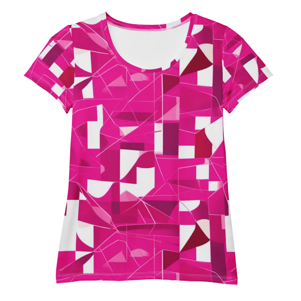 Fuchsia Blueprint on Women's Athletic T-Shirt — Front