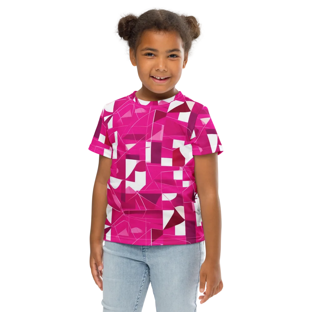 Fuchsia Blueprint on Kids Crew Neck T-Shirt — Front