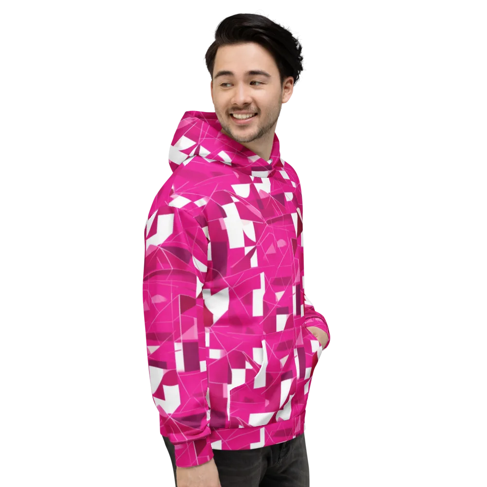 Fuchsia Blueprint on Hoodie — Right