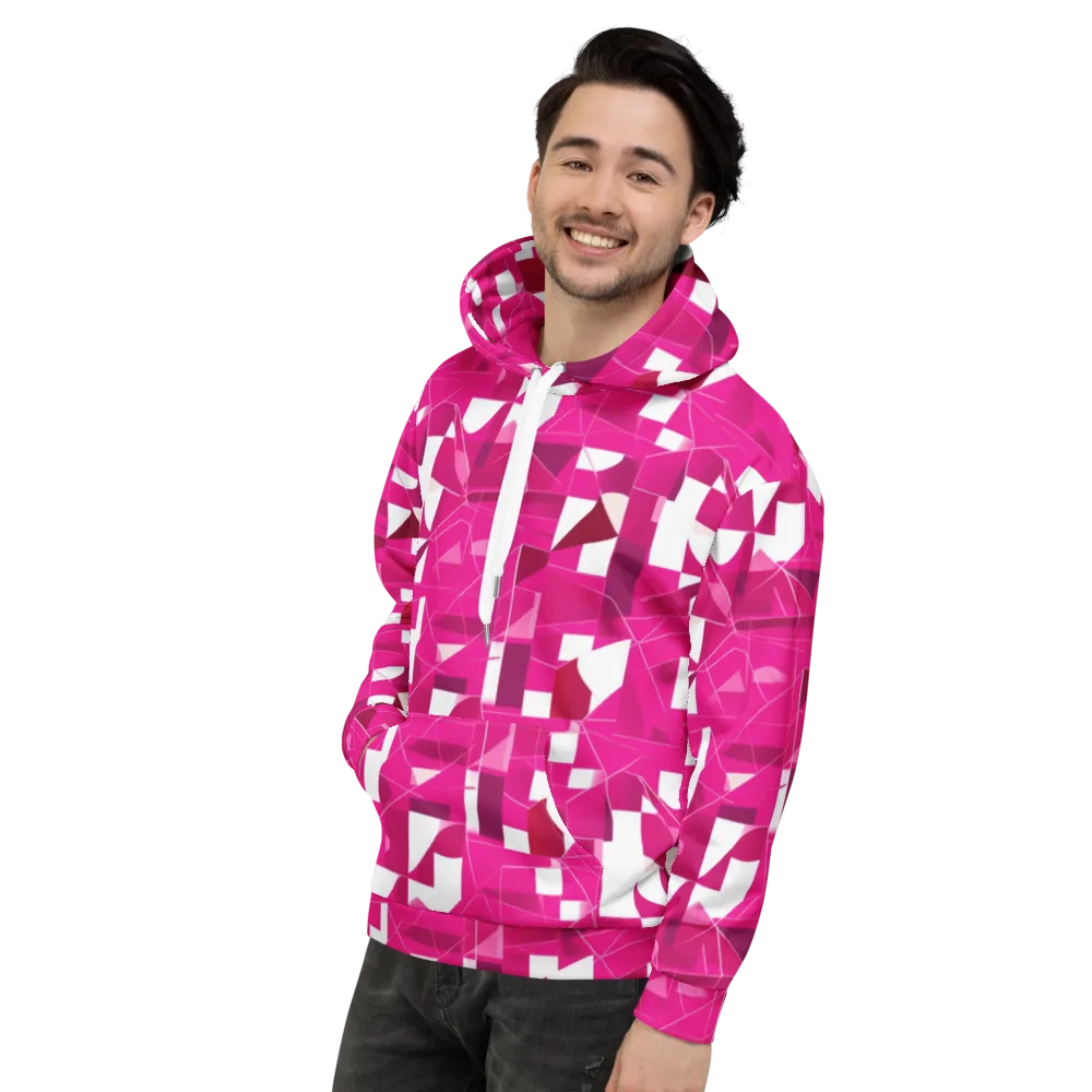 Fuchsia Blueprint on Hoodie — Left