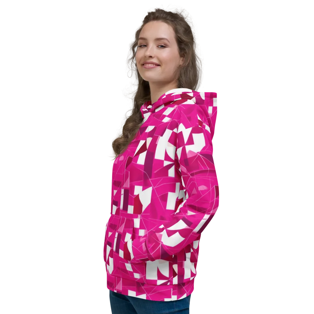 Fuchsia Blueprint on Hoodie — Left