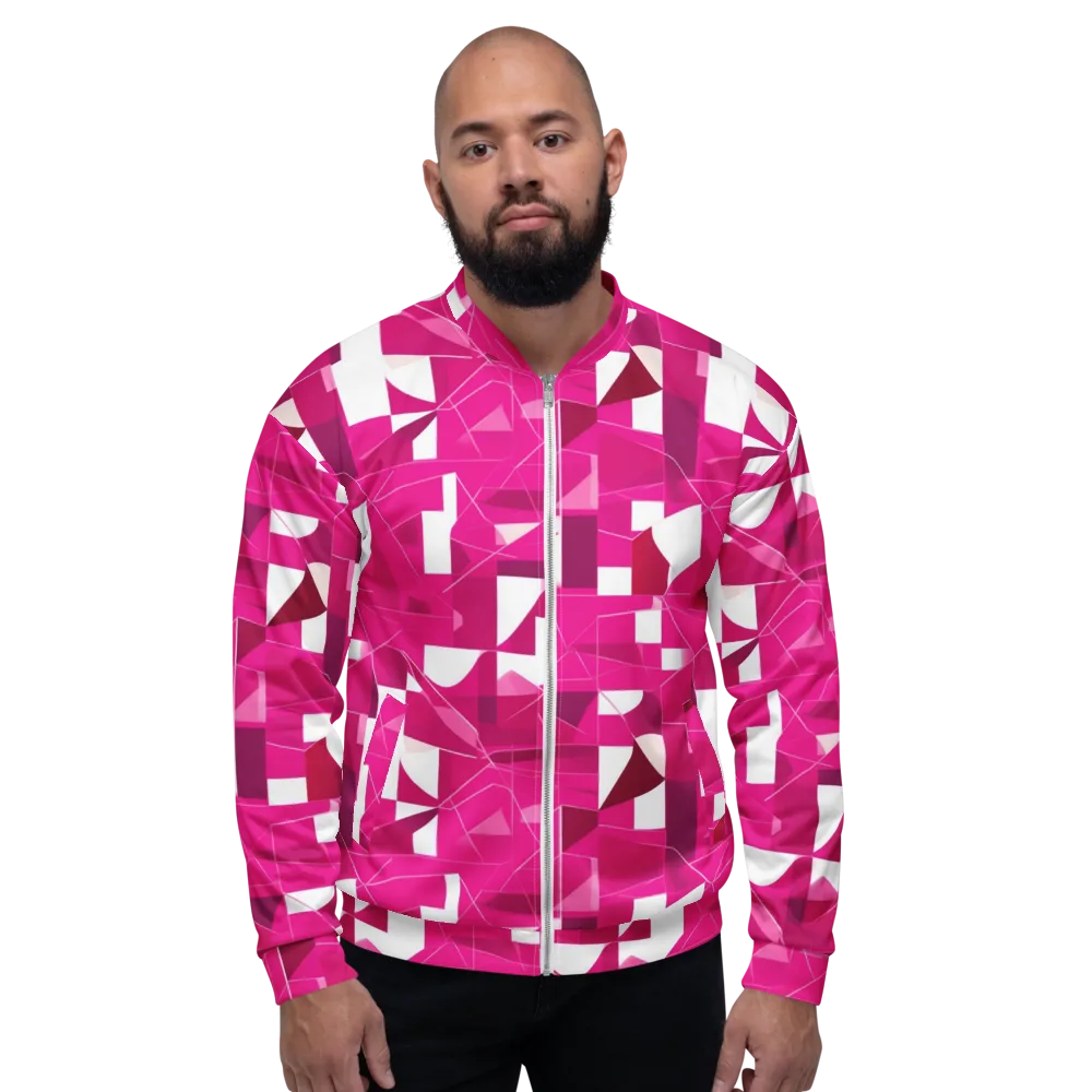 Fuchsia Blueprint on Bomber Jacket — Front