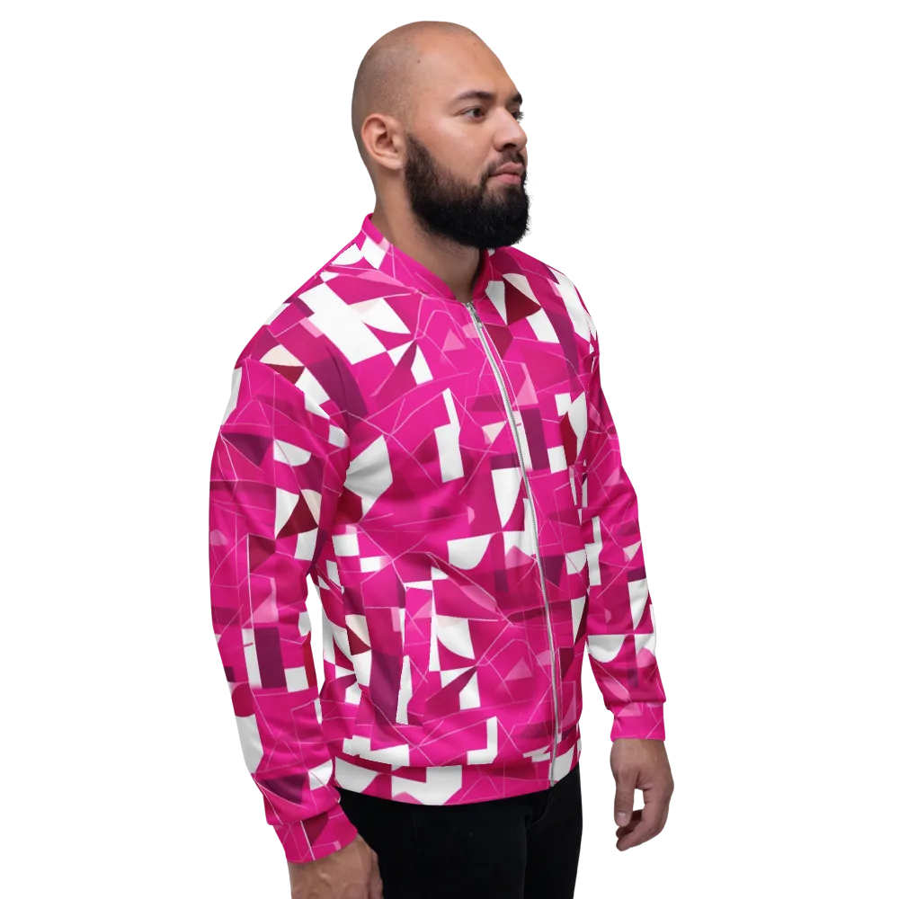 Fuchsia Blueprint on Bomber Jacket — Right