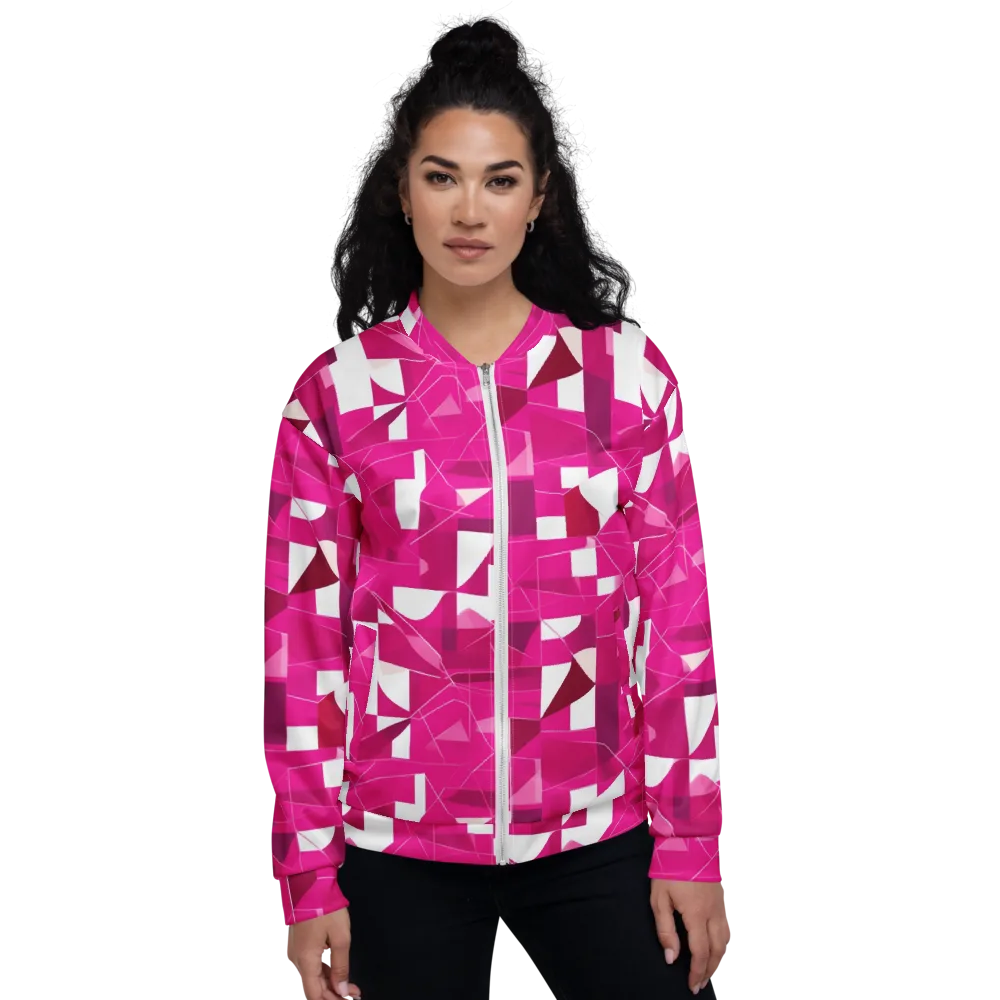 Fuchsia Blueprint on Bomber Jacket — Front