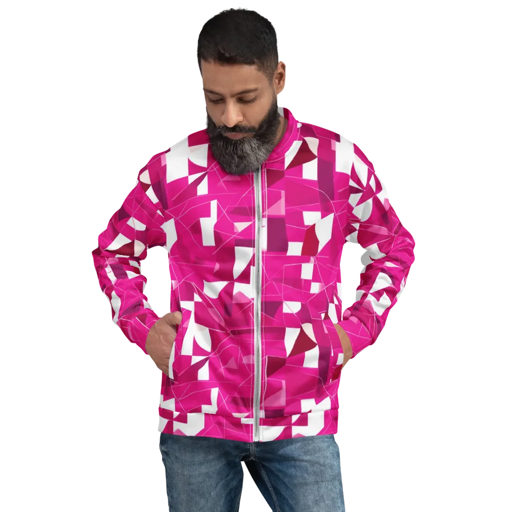Fuchsia Blueprint on Bomber Jacket — Front