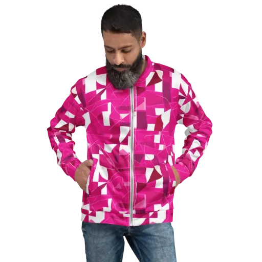 Fuchsia Blueprint on a Bomber Jacket