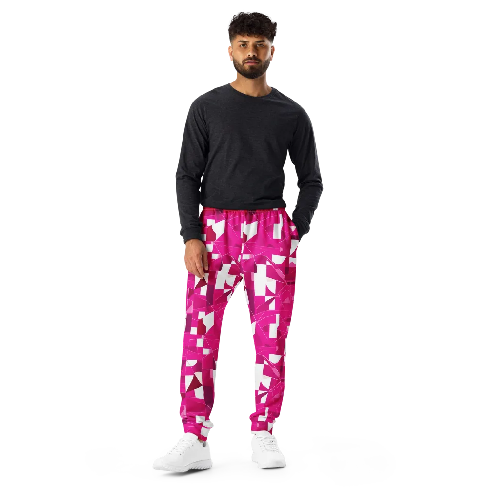 Fuchsia Blueprint on Men's Joggers — Front