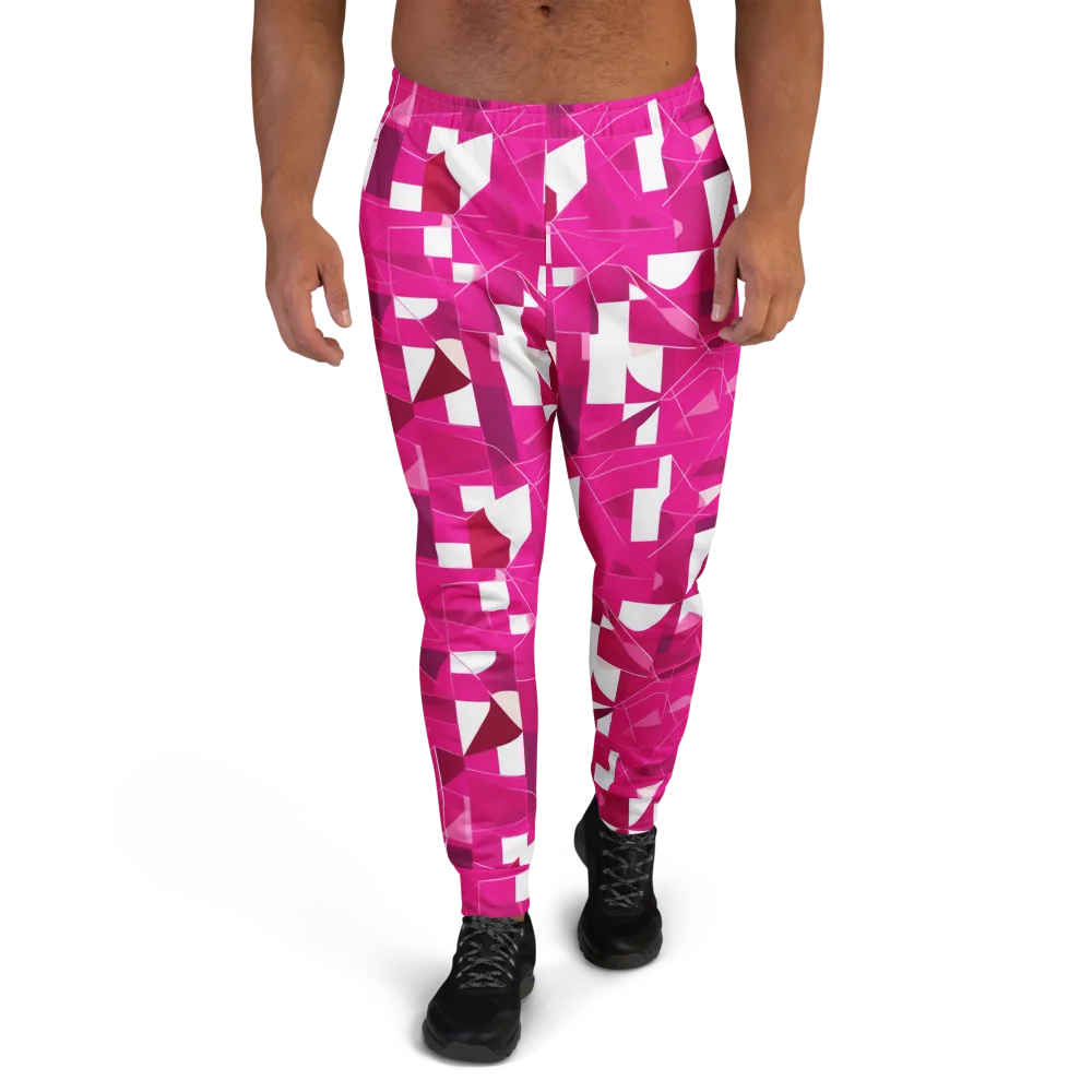 Fuchsia Blueprint on Men's Joggers — Front