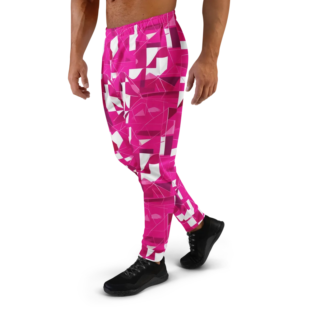 Fuchsia Blueprint on Men's Joggers — Left