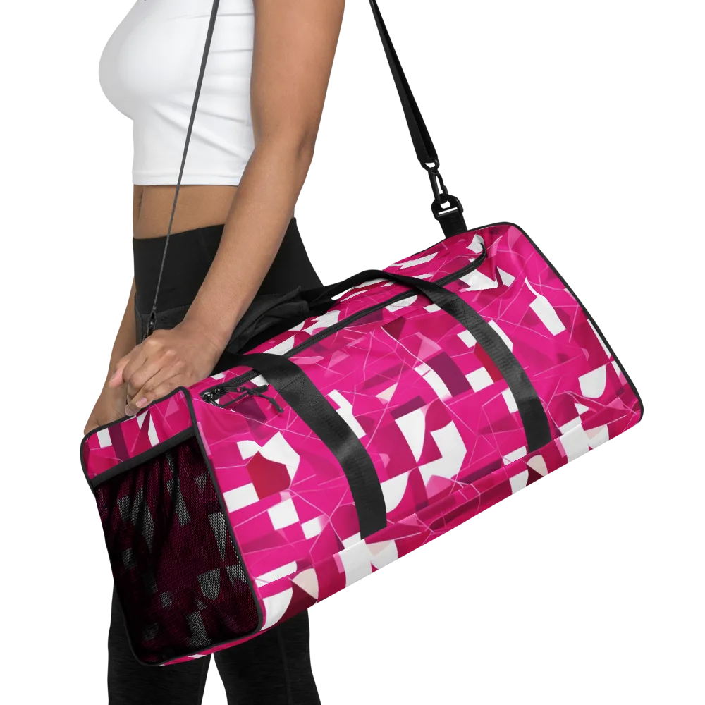 Fuchsia Blueprint on Duffle Bag — Front