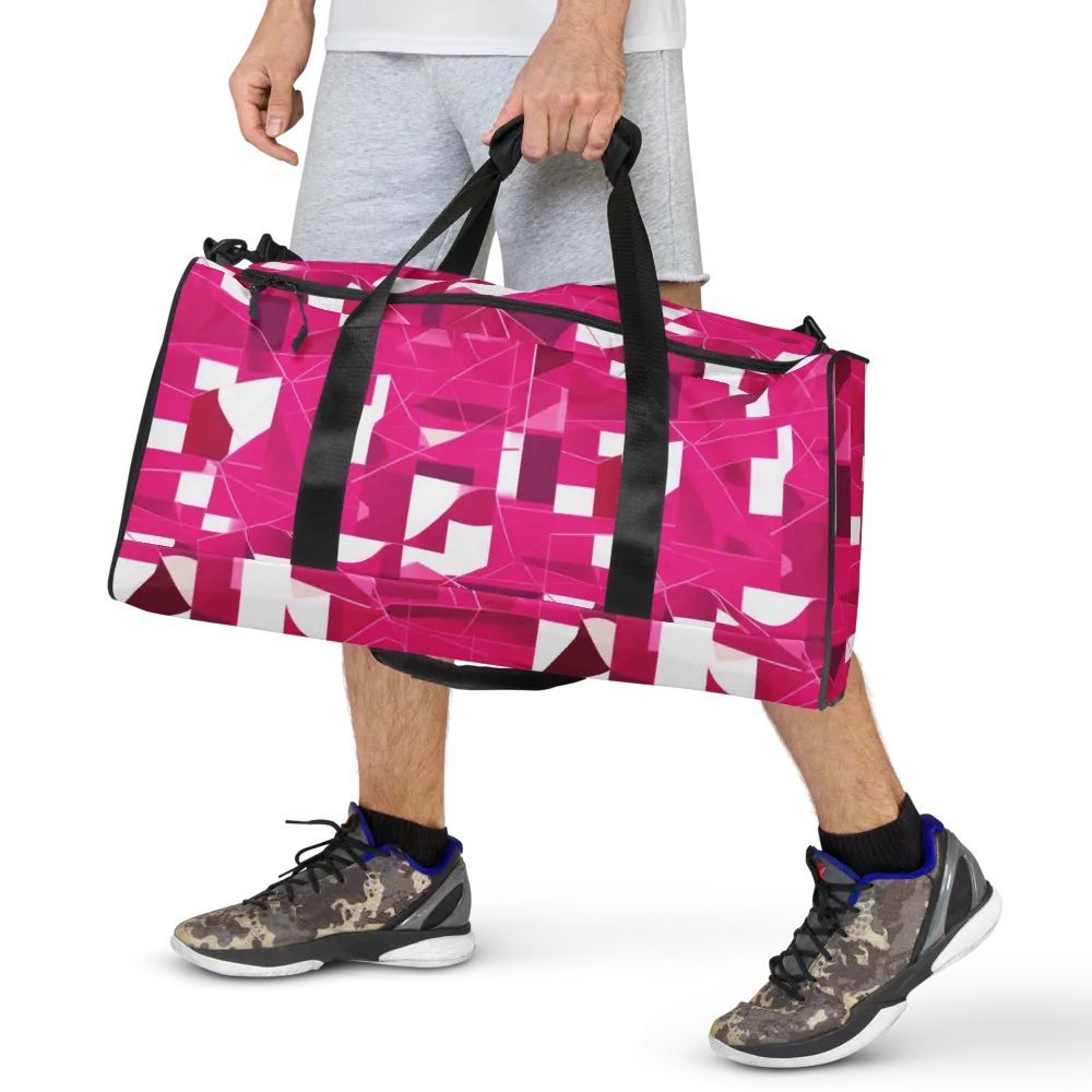 Fuchsia Blueprint on Duffle Bag — Front