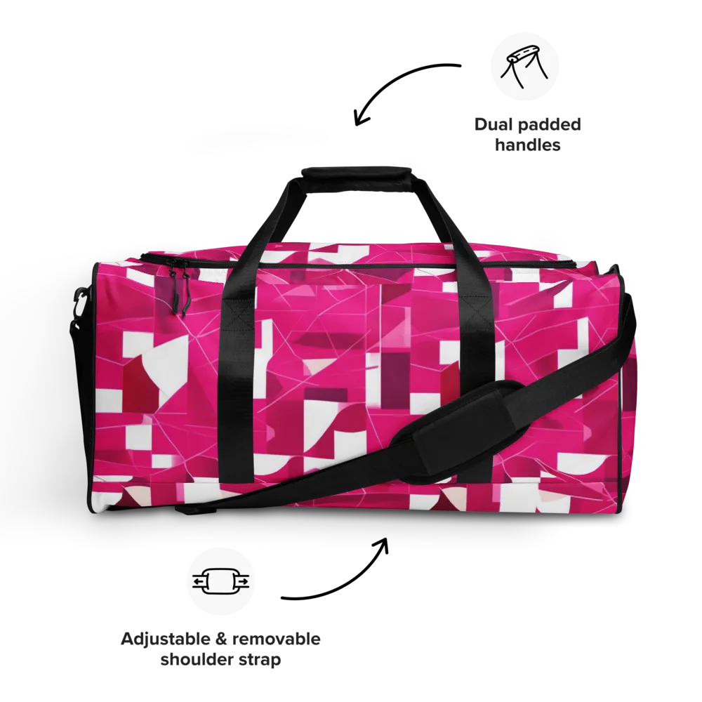 Fuchsia Blueprint on Duffle Bag — Front