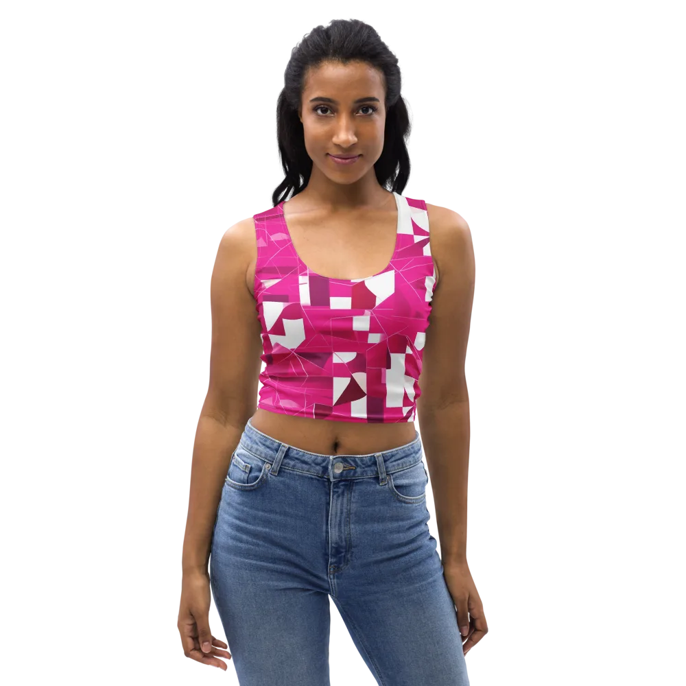 Fuchsia Blueprint on Crop Top — Front