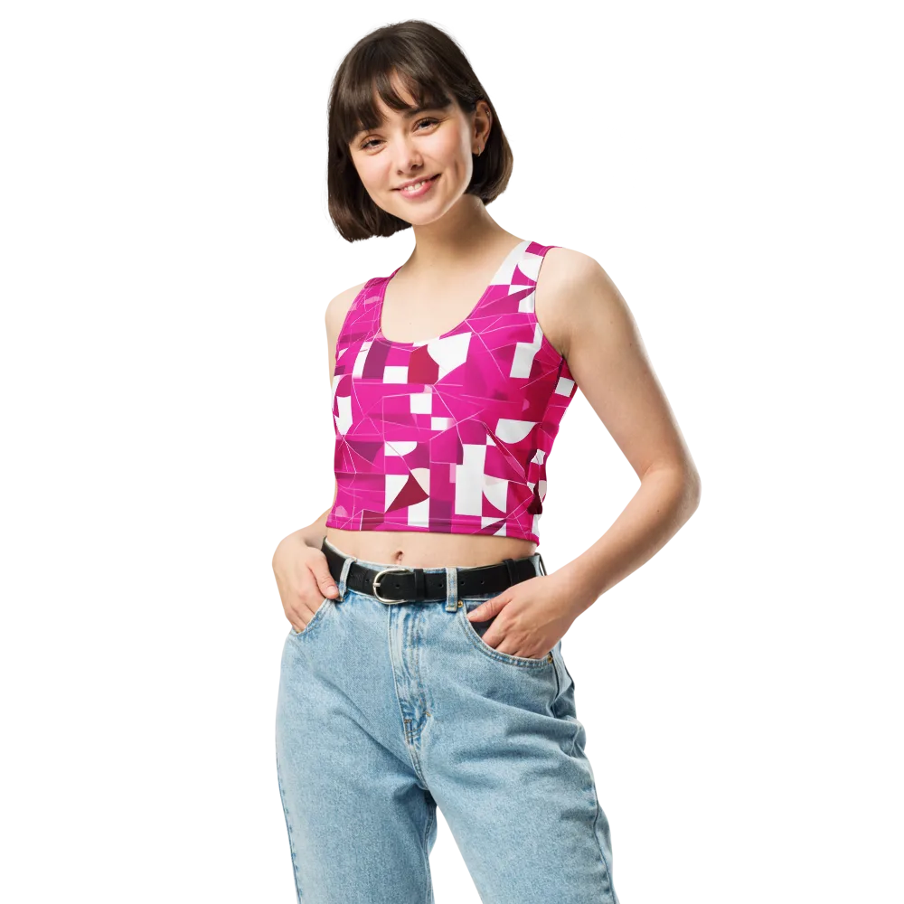 Fuchsia Blueprint on Crop Top — Front