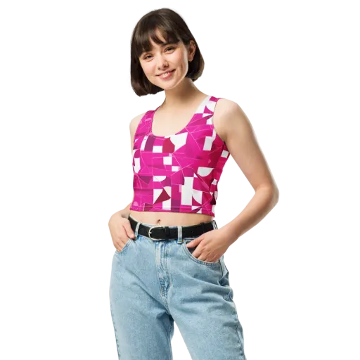 Fuchsia Blueprint on a Crop Top