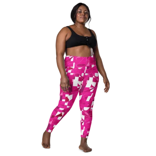 Fuchsia Blueprint on a Leggings with Pockets