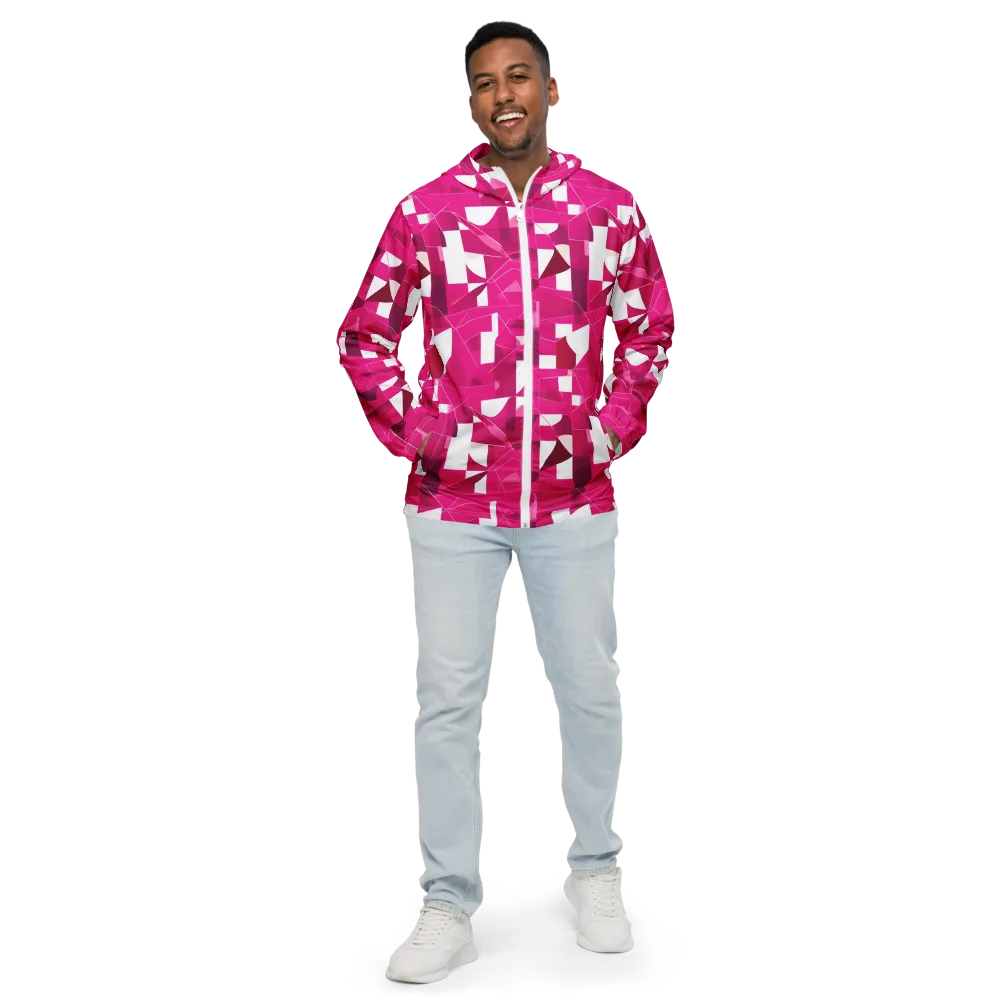 Fuchsia Blueprint on Men's Windbreaker — Front
