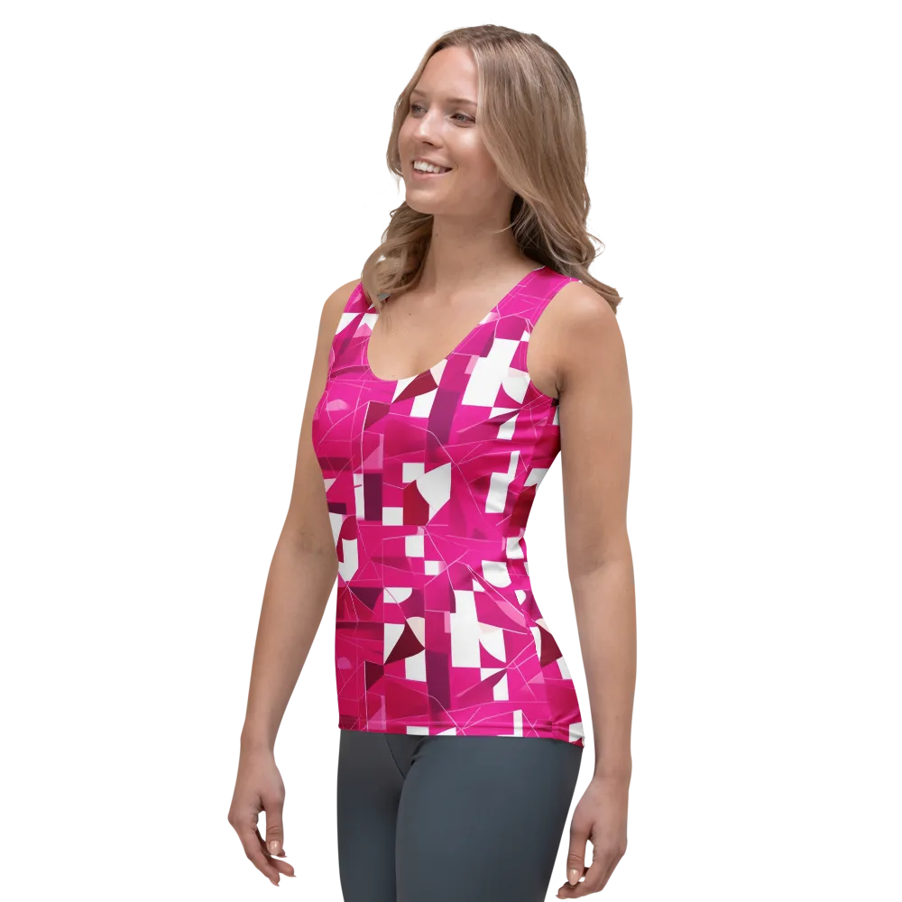 Fuchsia Blueprint on Women's Tank Top — Left Front