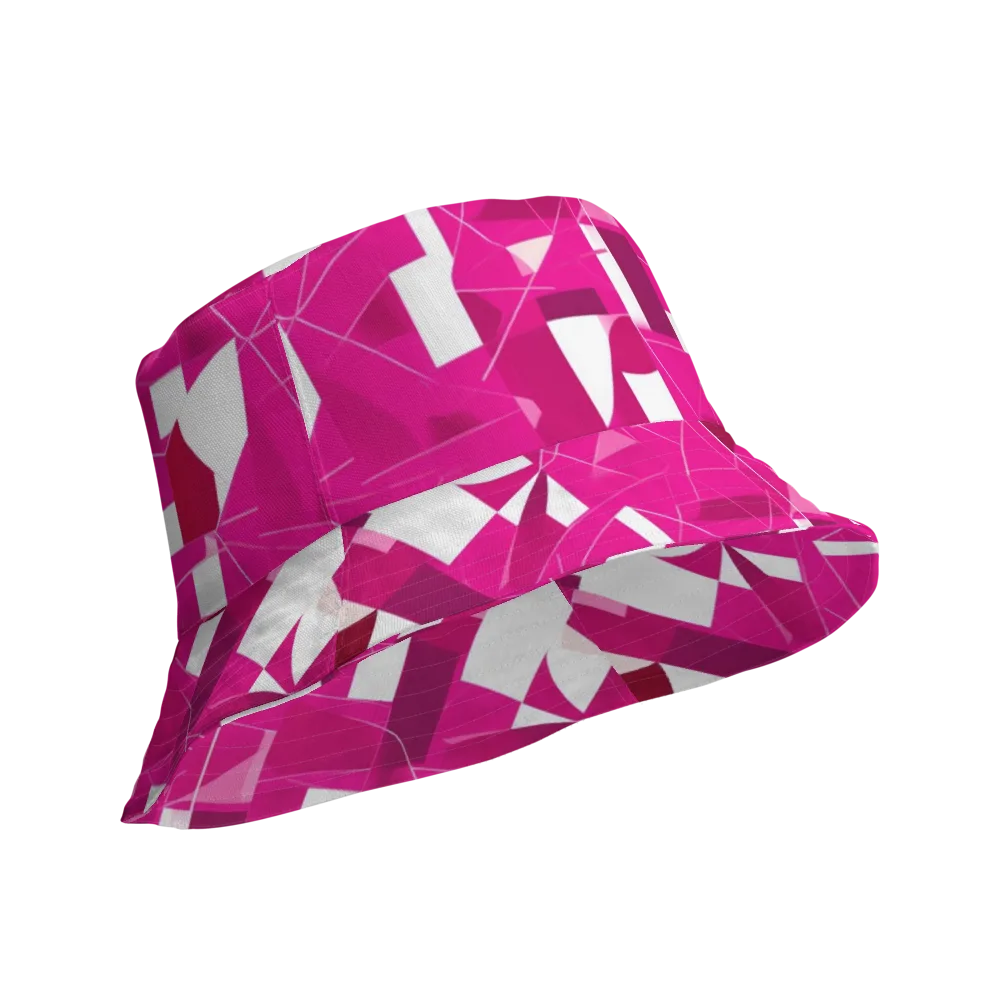 Fuchsia Blueprint on Reversible Bucket Hat — Product details Outside