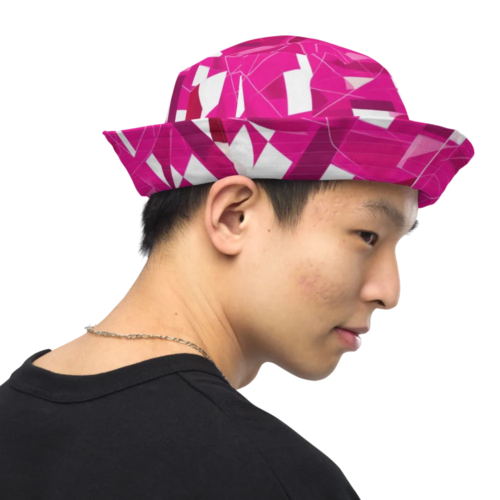 Fuchsia Blueprint on Reversible Bucket Hat — Right Outside