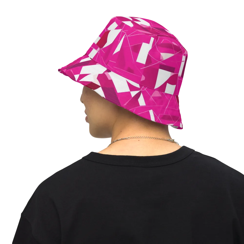 Fuchsia Blueprint on Reversible Bucket Hat — Back Inside