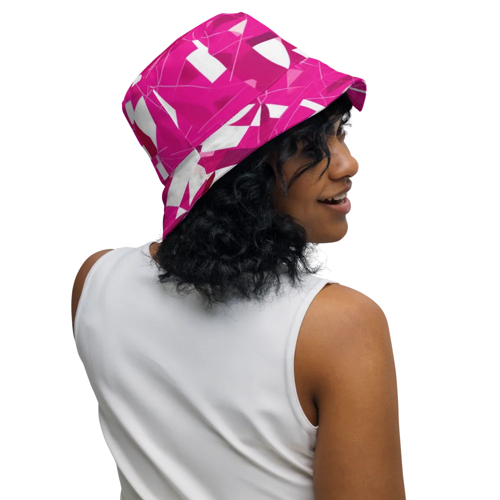 Fuchsia Blueprint on Reversible Bucket Hat — Right Outside
