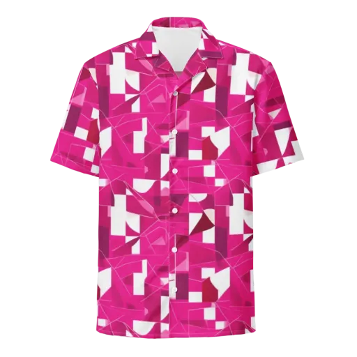 Fuchsia Blueprint on a Button Shirt