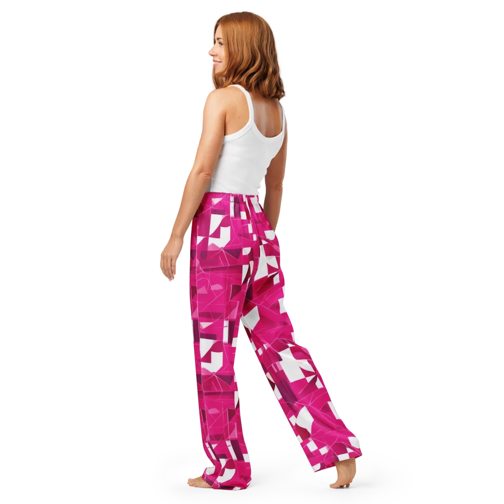 Fuchsia Blueprint on Women's Pajama Pants — Back