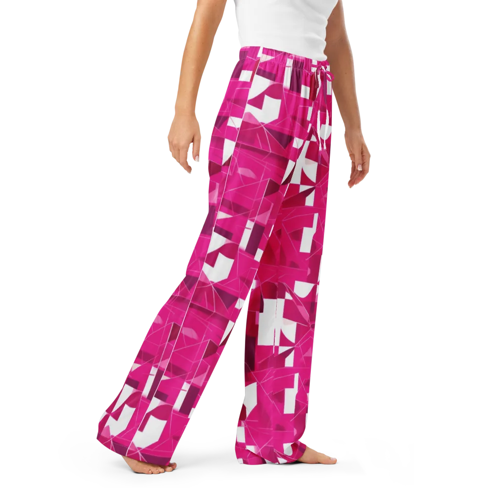 Fuchsia Blueprint on Women's Pajama Pants — Right Front