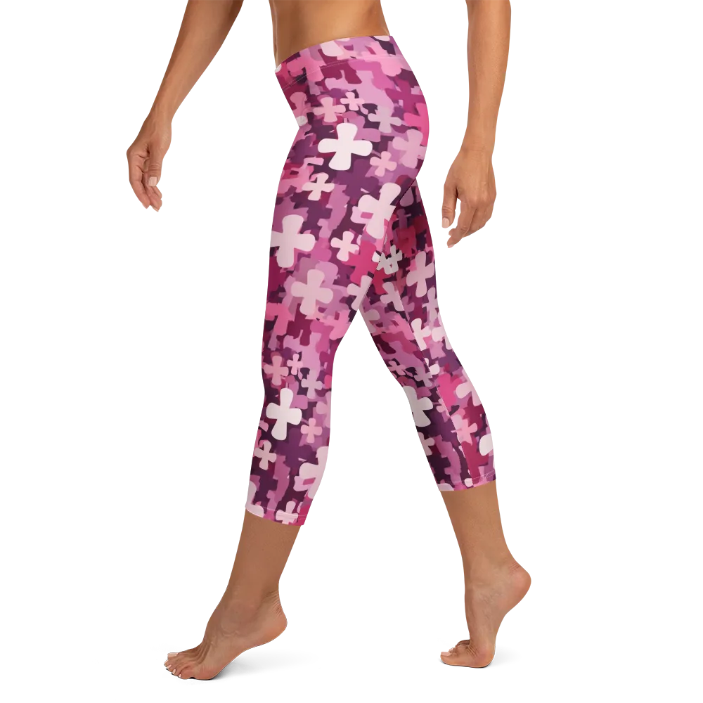 Petal Crossfire on Capri Leggings — Left
