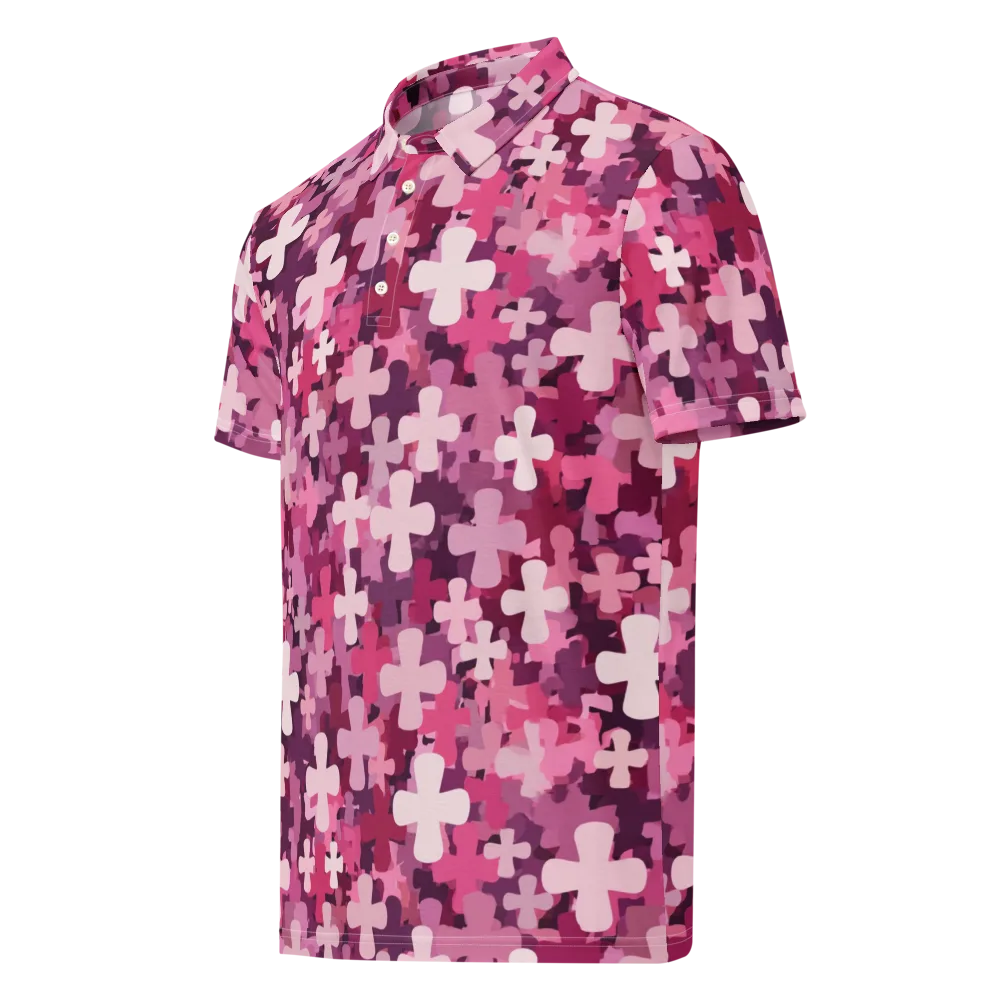Petal Crossfire on Men's Slim Fit Polo Shirt — Left Front