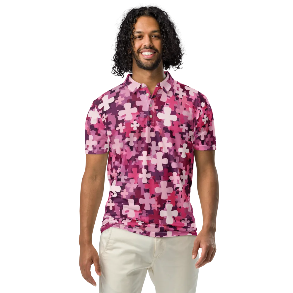 Petal Crossfire on Men's Slim Fit Polo Shirt — Front