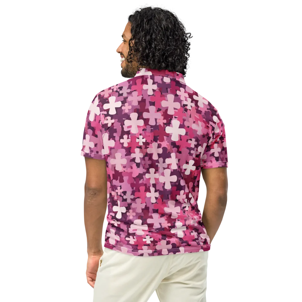 Petal Crossfire on Men's Slim Fit Polo Shirt — Back