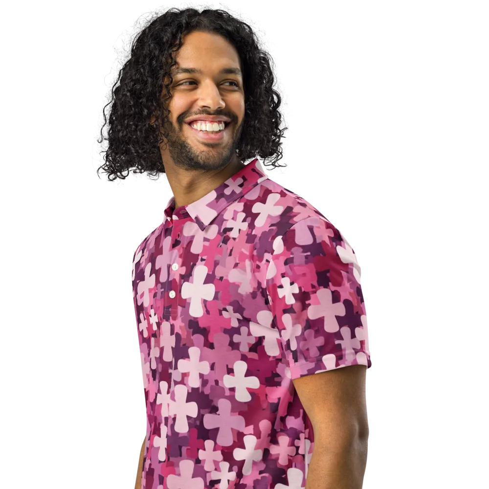 Petal Crossfire on Men's Slim Fit Polo Shirt — Left Front