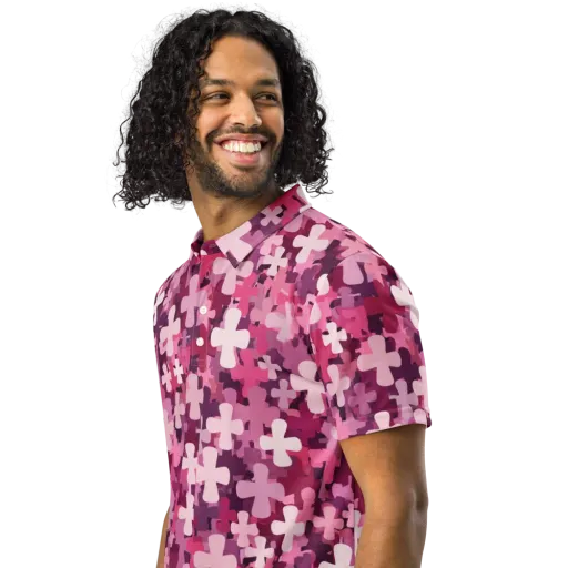 Petal Crossfire on a Men's Slim Fit Polo Shirt
