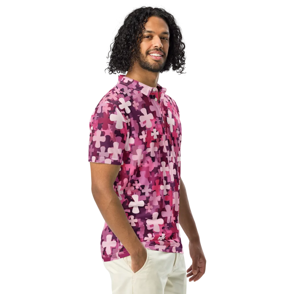 Petal Crossfire on Men's Slim Fit Polo Shirt — Right Front