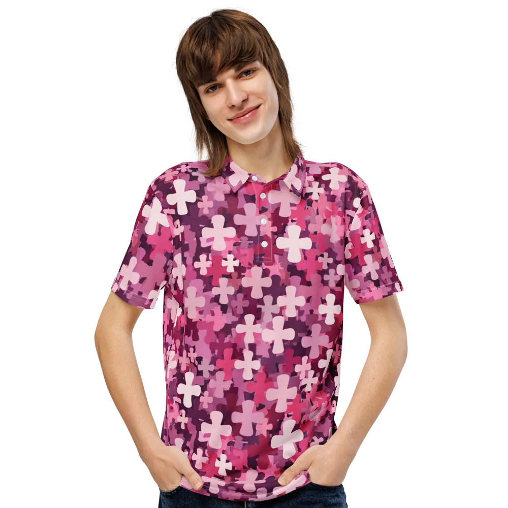 Petal Crossfire on Men's Slim Fit Polo Shirt — Front