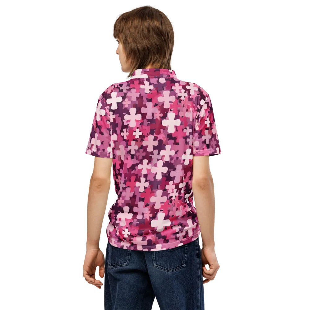 Petal Crossfire on Men's Slim Fit Polo Shirt — Back