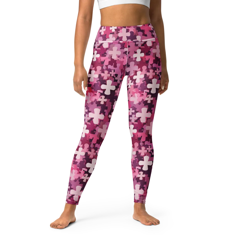 Petal Crossfire on Yoga Leggings — Front