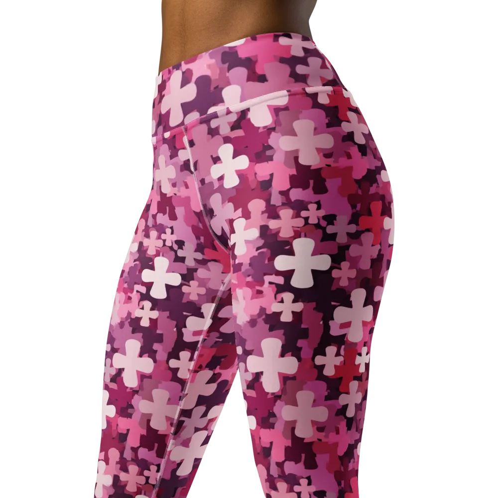 Petal Crossfire on Yoga Leggings — Left Front