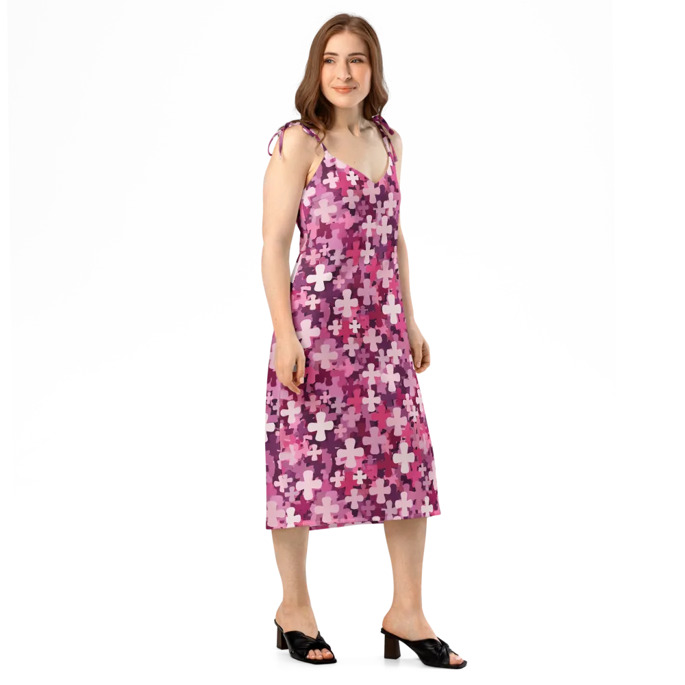 Petal Crossfire on Slip Dress — Right Front