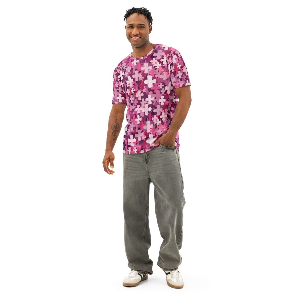 Petal Crossfire on Men's Cotton Crew Neck T-Shirt — Front