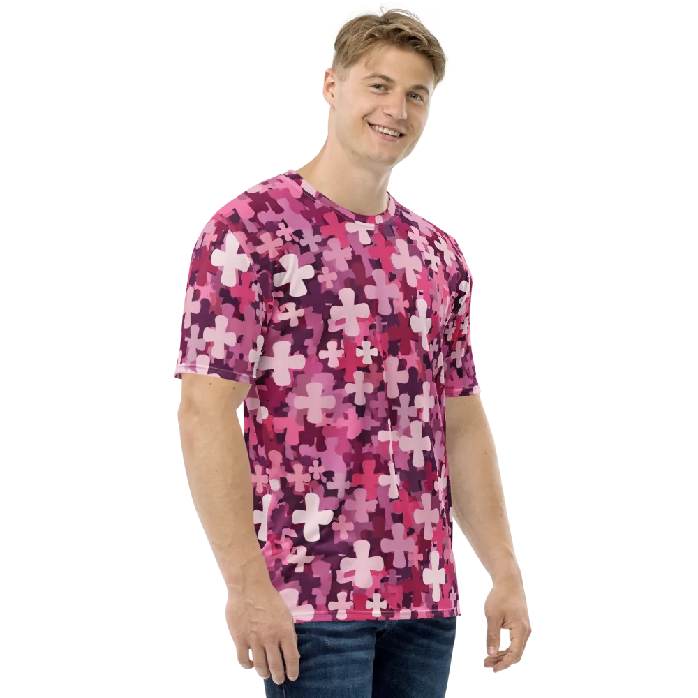Petal Crossfire on Men's Crew Neck T-Shirt — Right