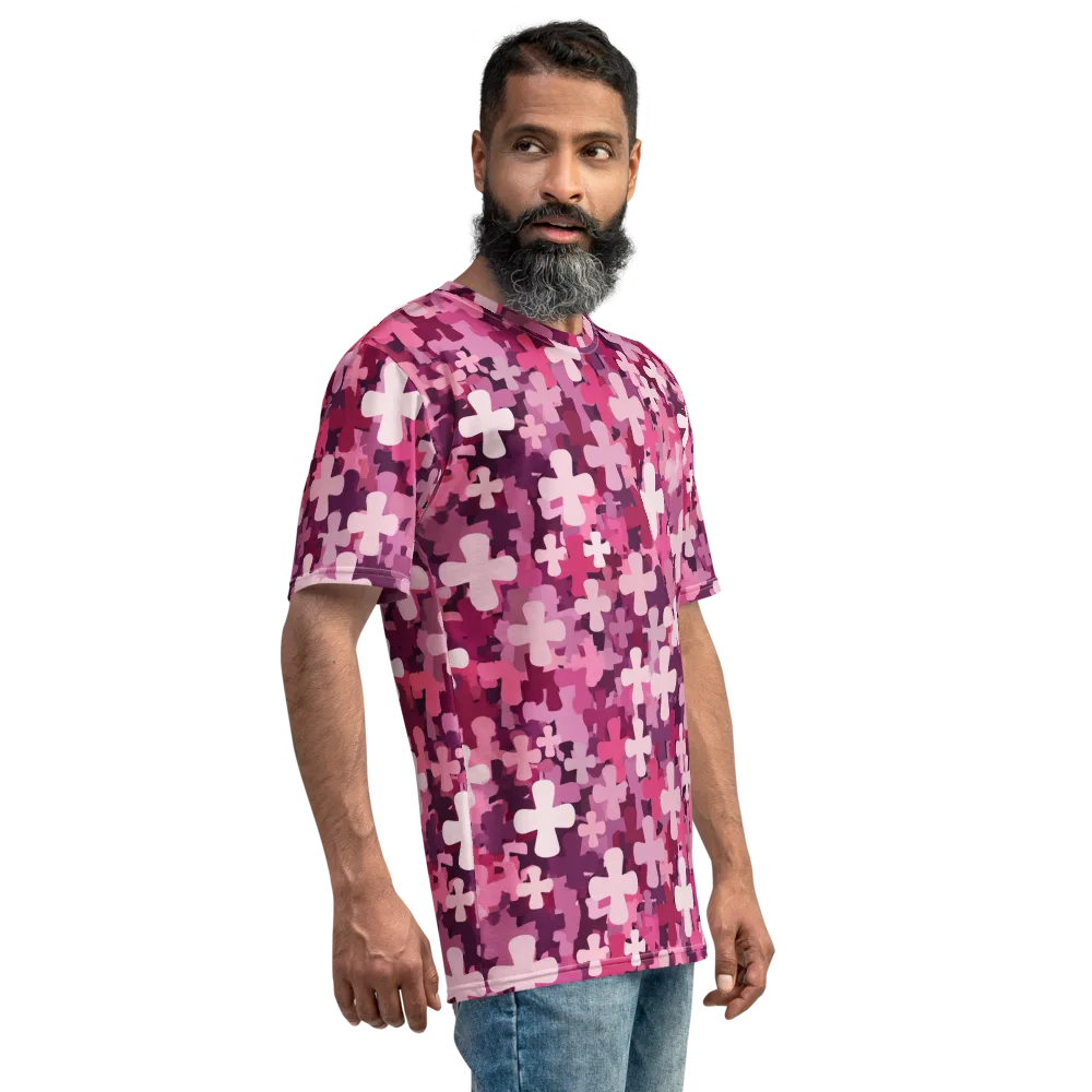 Petal Crossfire on Men's Crew Neck T-Shirt — Right