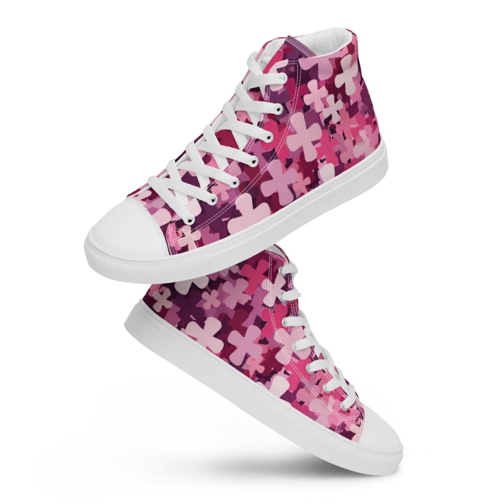 Petal Crossfire on Men's High Top Canvas Shoes — Front