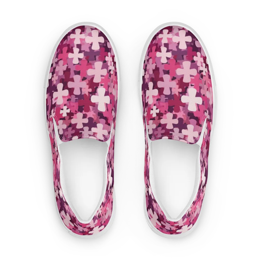 Petal Crossfire on Men's Slip-On Canvas Shoes — Front