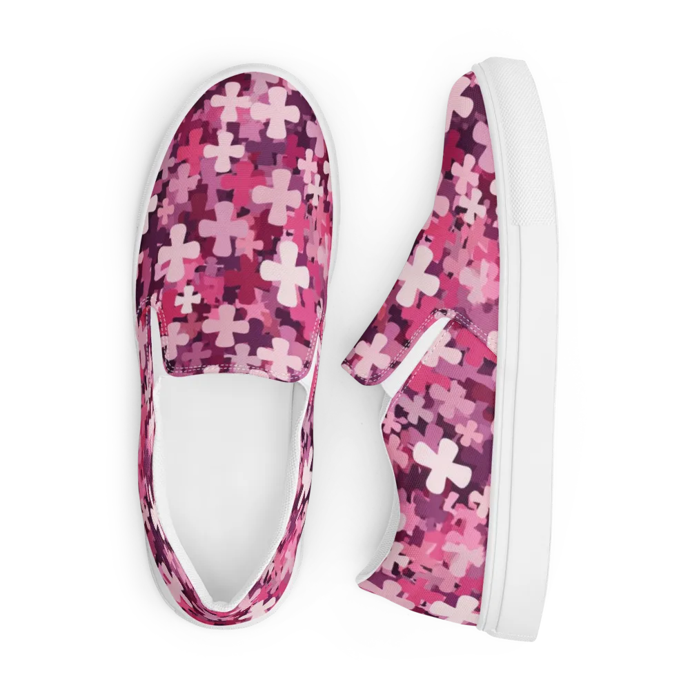Petal Crossfire on Men's Slip-On Canvas Shoes — Front