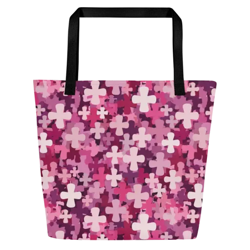 Petal Crossfire on a Large Tote Bag W/ Pocket