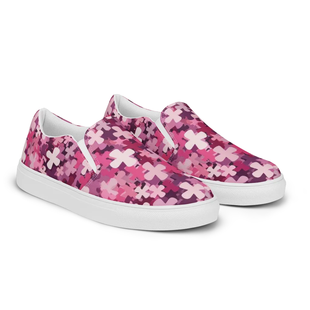Petal Crossfire on Women's Slip-On Canvas Shoes — Right Front